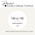 Load image into Gallery viewer, ‘Mr & Mr’ Wedding ’ Edible Drink Toppers