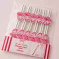 Load image into Gallery viewer, Disco cowgirl party paper straw toppers pack of 12 in a stylish plastic packaging for festive drink decoration.
