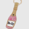 Load image into Gallery viewer, Pink Rose Beaded Keyring/Bag Charm