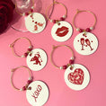 Load image into Gallery viewer, Valentines wine charms set of 6