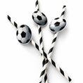 Load image into Gallery viewer, Football Paper Straw Toppers Pack of 12