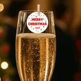 Load image into Gallery viewer, Merry Christmas edible champagne toppers with pegs