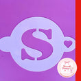 Load image into Gallery viewer, Reusable cocktail coffee stencils design featuring an 'S' with hearts, perfect for drinks and coffee presentations.