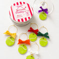 Load image into Gallery viewer, Tennis Ball Wine Glass Charms Set Of 6 Limited Edition