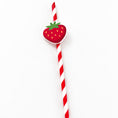 Load image into Gallery viewer, Summer Pimm’s & Strawberries Paper Straw Toppers Pack of 12