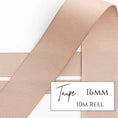 Load image into Gallery viewer, Taupe Grosgrain Ribbon - 16mm x 10metre Reel