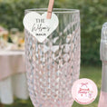 Load image into Gallery viewer, Heart Shaped Edible Wafer Family Name / Wedding Drink Toppers
