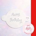 Load image into Gallery viewer, Reusable cocktail coffee stencils featuring 'Happy Birthday' design for drinks and desserts.