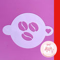 Load image into Gallery viewer, Reusable cocktail coffee stencils featuring coffee bean design on a pink background.