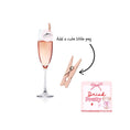 Load image into Gallery viewer, Happy Heavenly Birthday Edible Wafer Drink Toppers on a champagne glass, with a cute peg for decoration.