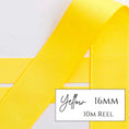 Load image into Gallery viewer, Yellow Grosgrain Ribbon - 16mm x 10metre Reel
