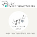 Load image into Gallery viewer, ‘Diamond Engagement’ Edible Drink Toppers