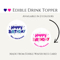 Load image into Gallery viewer, Edible drink toppers blue and pink