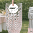 Load image into Gallery viewer, Edible drink toppers for cocktails Best Mum on a pink glass celebrating Mother's Day.