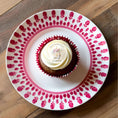Load image into Gallery viewer, Unicorn and Cupcake Edible Wafer Cake Toppers on a cupcake in a decorative plate for a birthday celebration.
