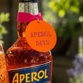 Load image into Gallery viewer, Aperol days drink bottle gift tags for Summer Drinks outside
