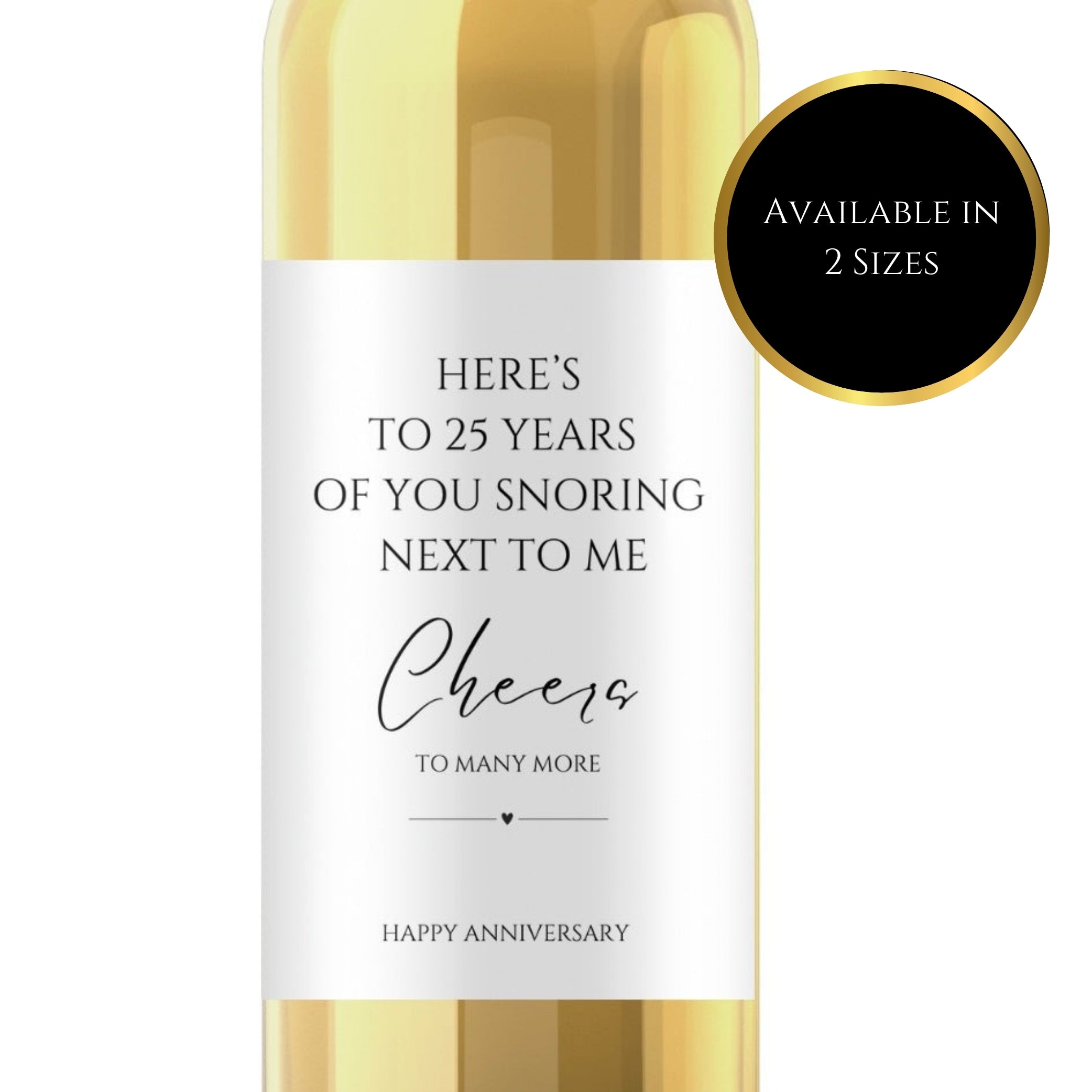 Funny Snoring Anniversary Wine Label