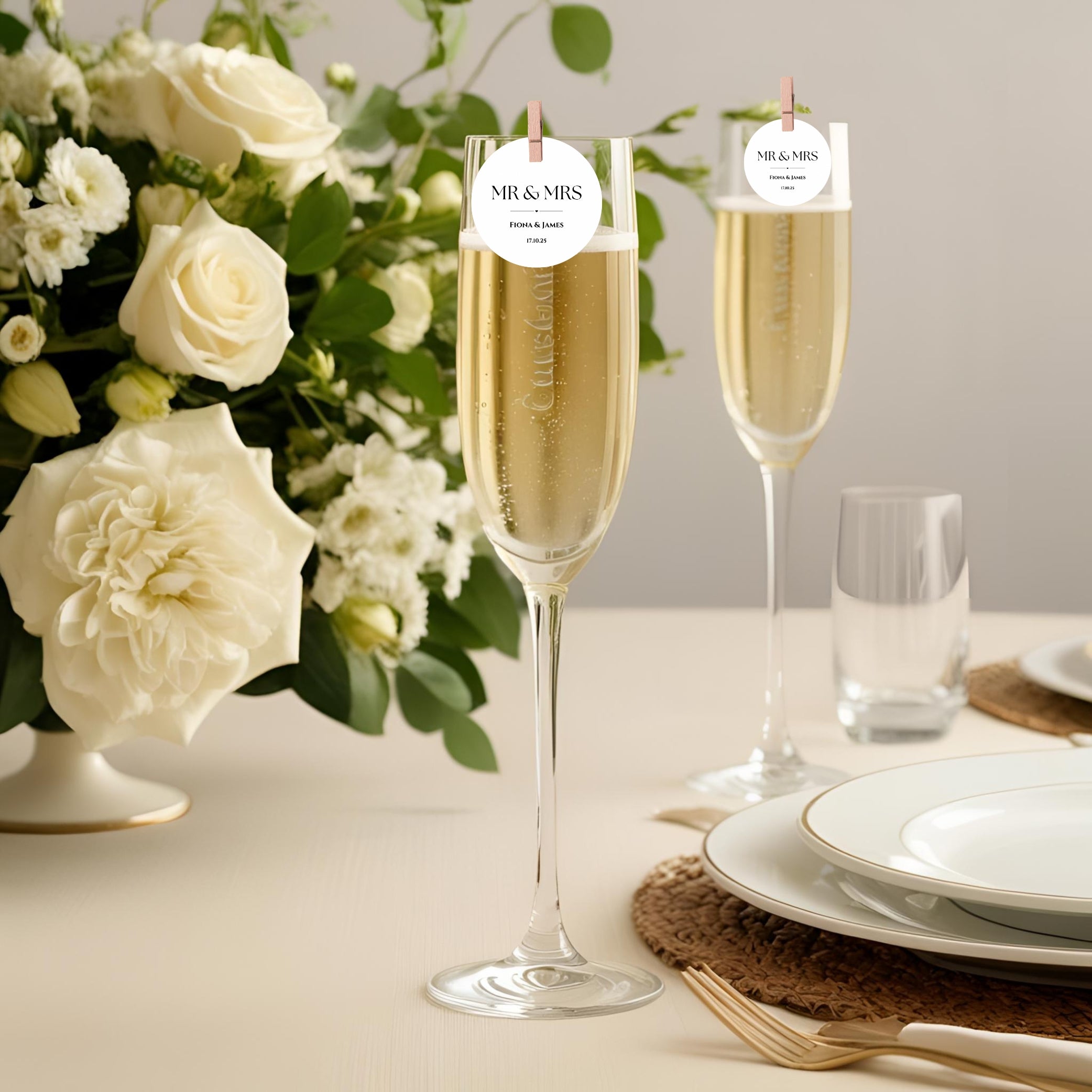 Mr & Mrs’ Wedding ’ Edible Drink Toppers