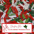 Load image into Gallery viewer, Candy Cane Christmas edible drink toppers on colorful wooden pegs for festive drinks and decor.
