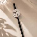 Load image into Gallery viewer, Personalised birthday year straw toppers featuring 1976 for a birthday celebration. Perfect for parties.
