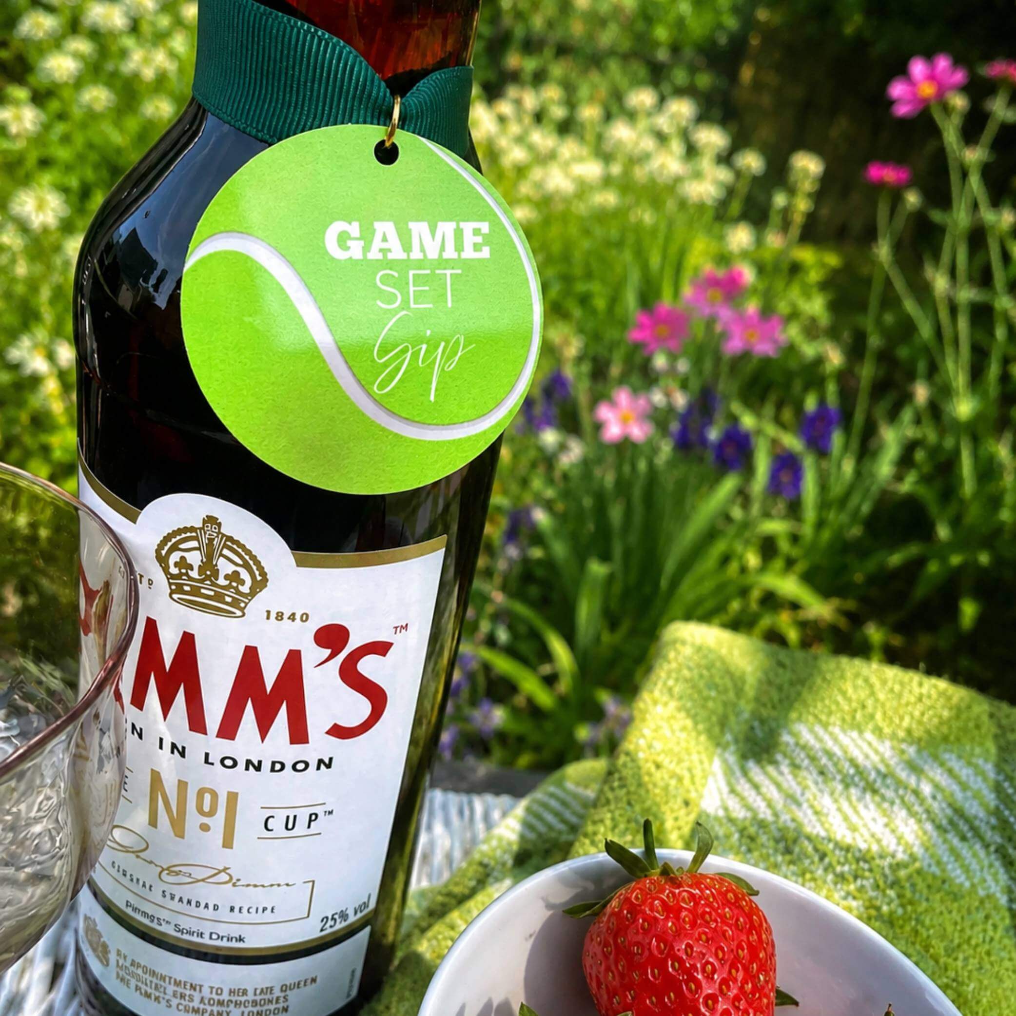 Game Set Sip Tennis Ball Bottle Charm Tag