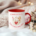 Load image into Gallery viewer, Cosy Christmas Mug featuring gingerbread design and red handle, perfect for festive warm drinks and unique gifts.
