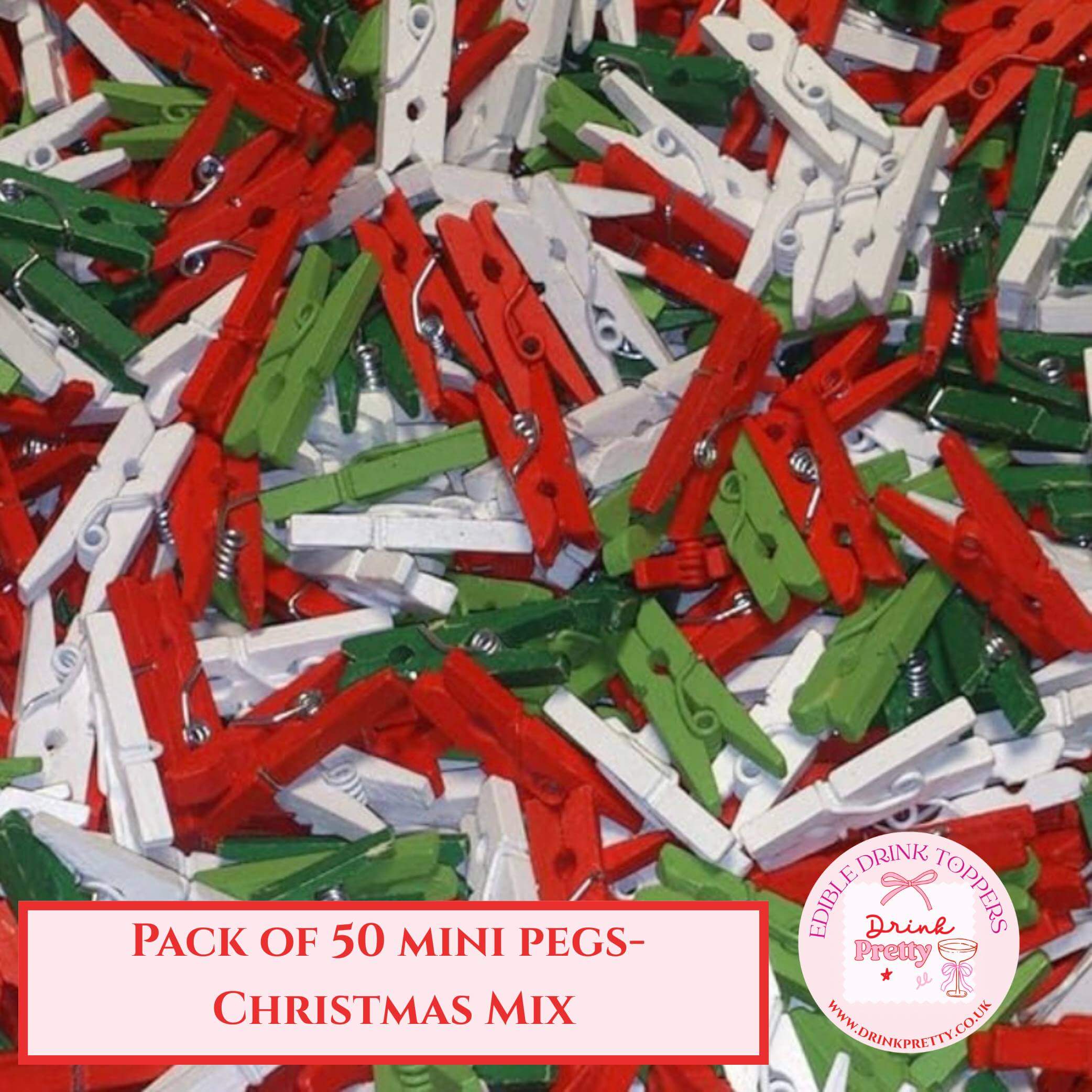Wooden pegs festive mix