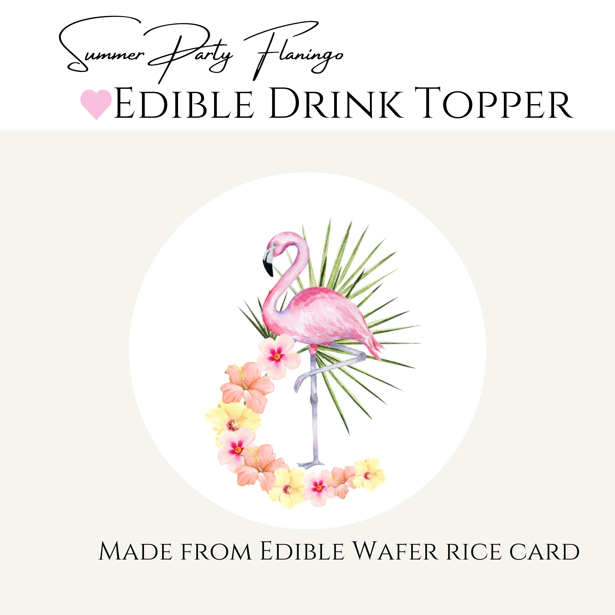 ‘Flamingo Fun’ Edible Drink Toppers