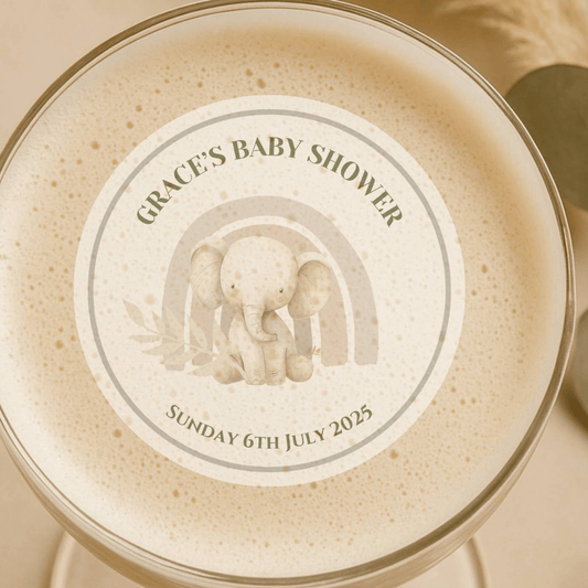 Elephant’ Neutral Baby Shower- Edible Cocktail Drink Toppers