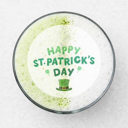Happy St Patricks Day edible drink topper