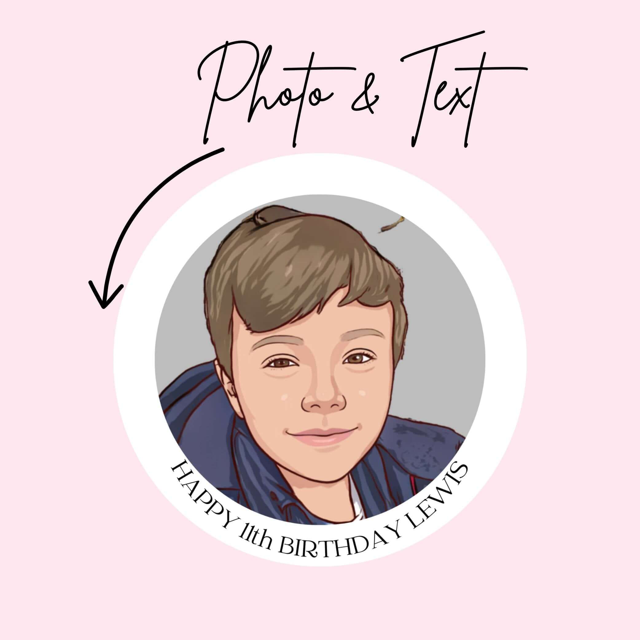 Add photo & text toon toppers