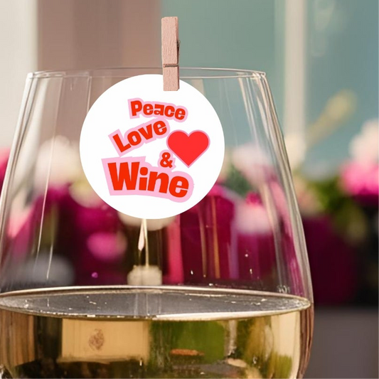 ‘Peace, Love & Wine’ Edible Drink Toppers