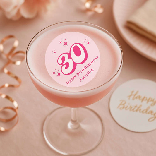 Birthday age cocktail toppers