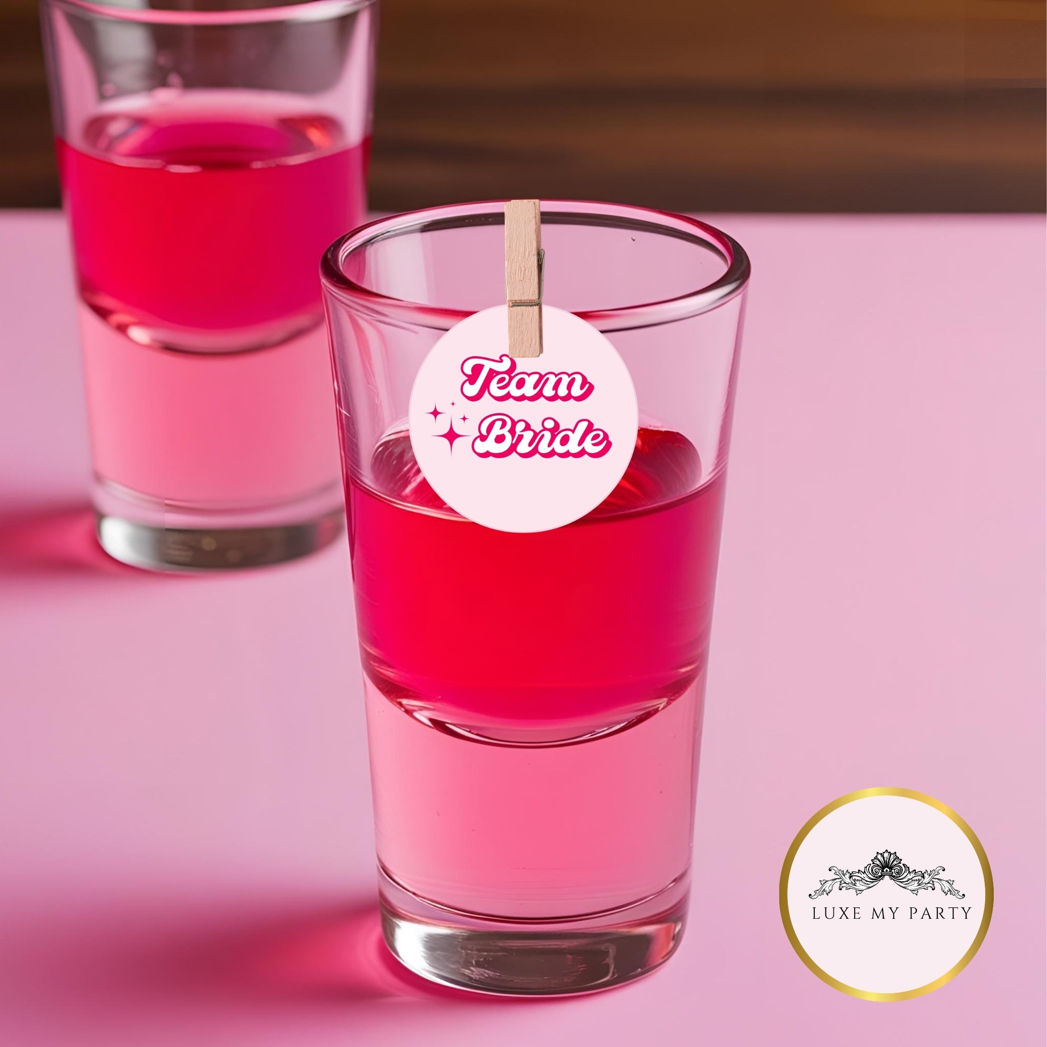 ‘Team Bride Fun’ Bridal Shower Edible Drink Toppers
