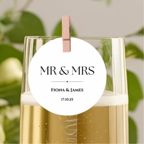 Mr & Mrs’ Wedding ’ Edible Drink Toppers