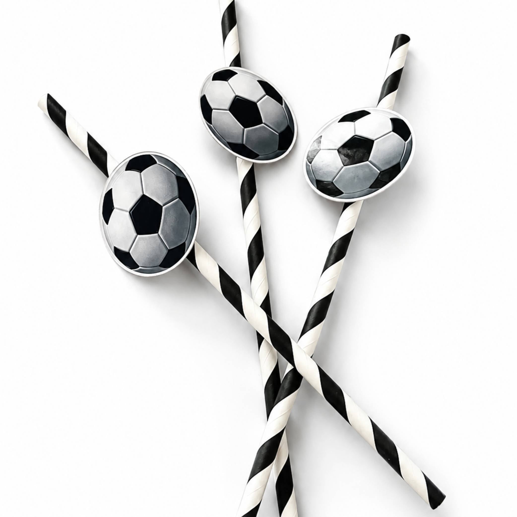 Football Paper Straw Toppers Pack of 12