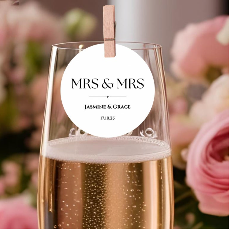 Mrs & Mrs’ Wedding ’ Edible Cocktail / Drink Toppers