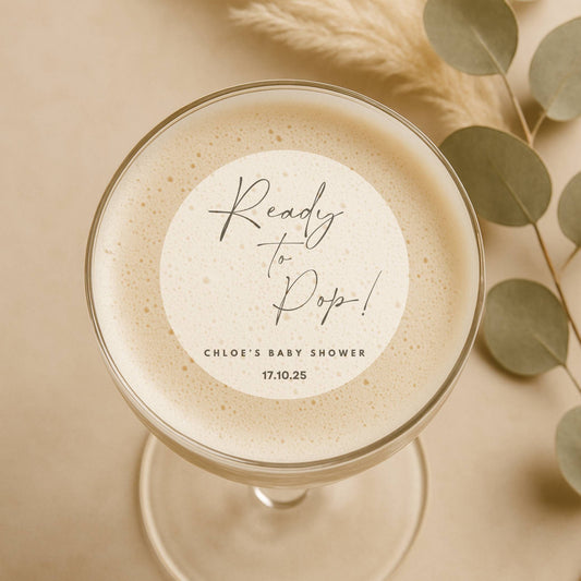 ‘Ready To Pop’ Baby Shower- Edible Drink Toppers