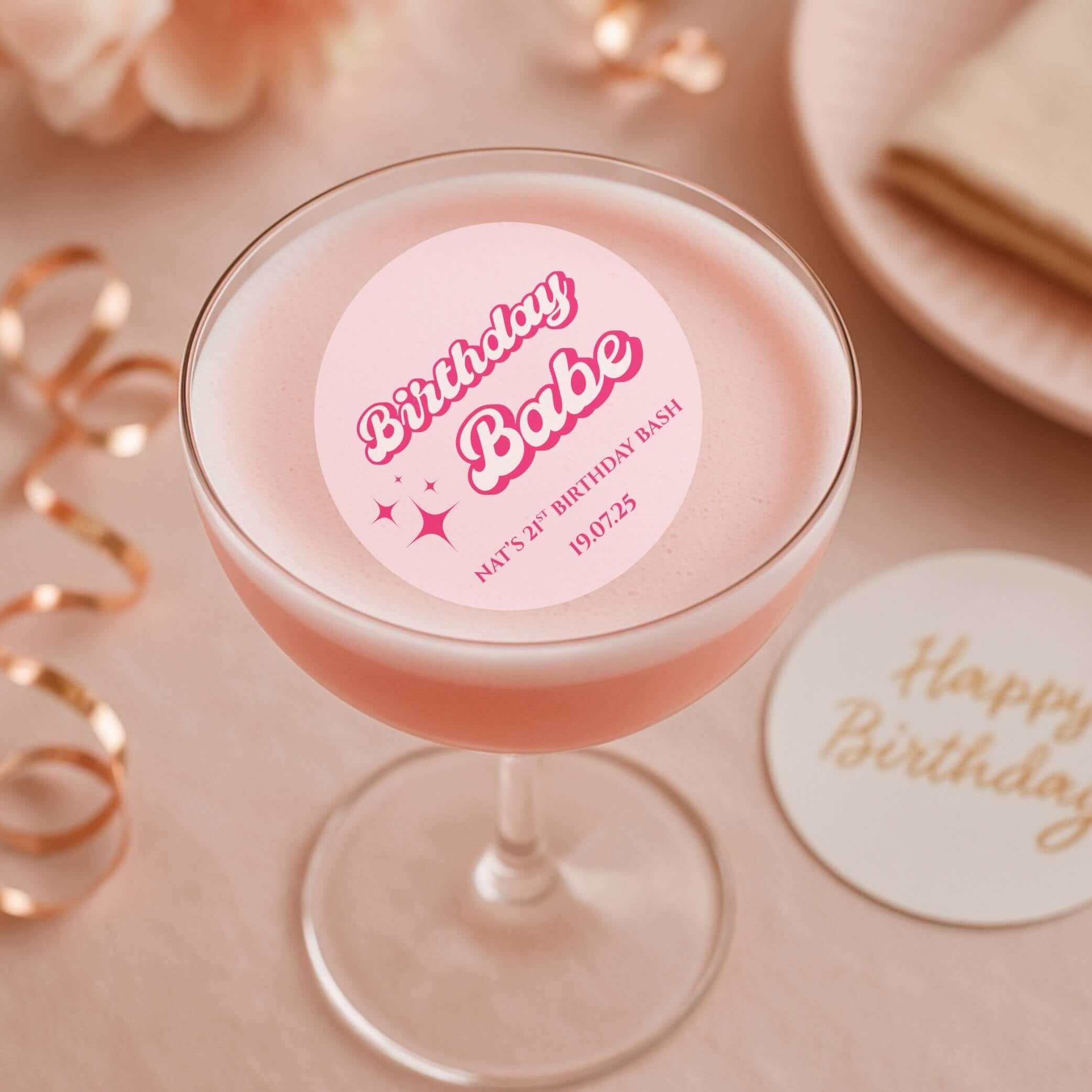 Birthday babe toppers cocktails 