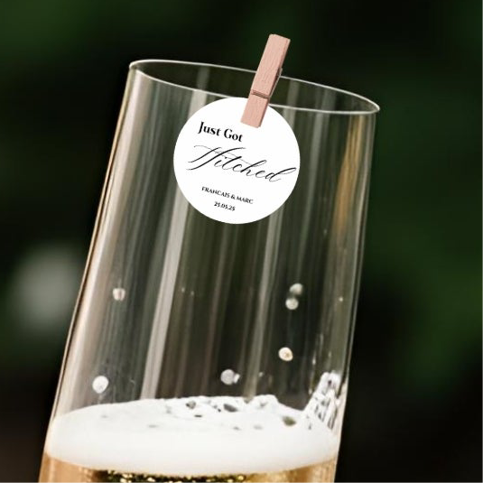 ‘Just Got Hitched’ Wedding Edible Drink Toppers