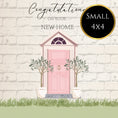 Load image into Gallery viewer, 4x4 wine label pink door new home first home- wine label
