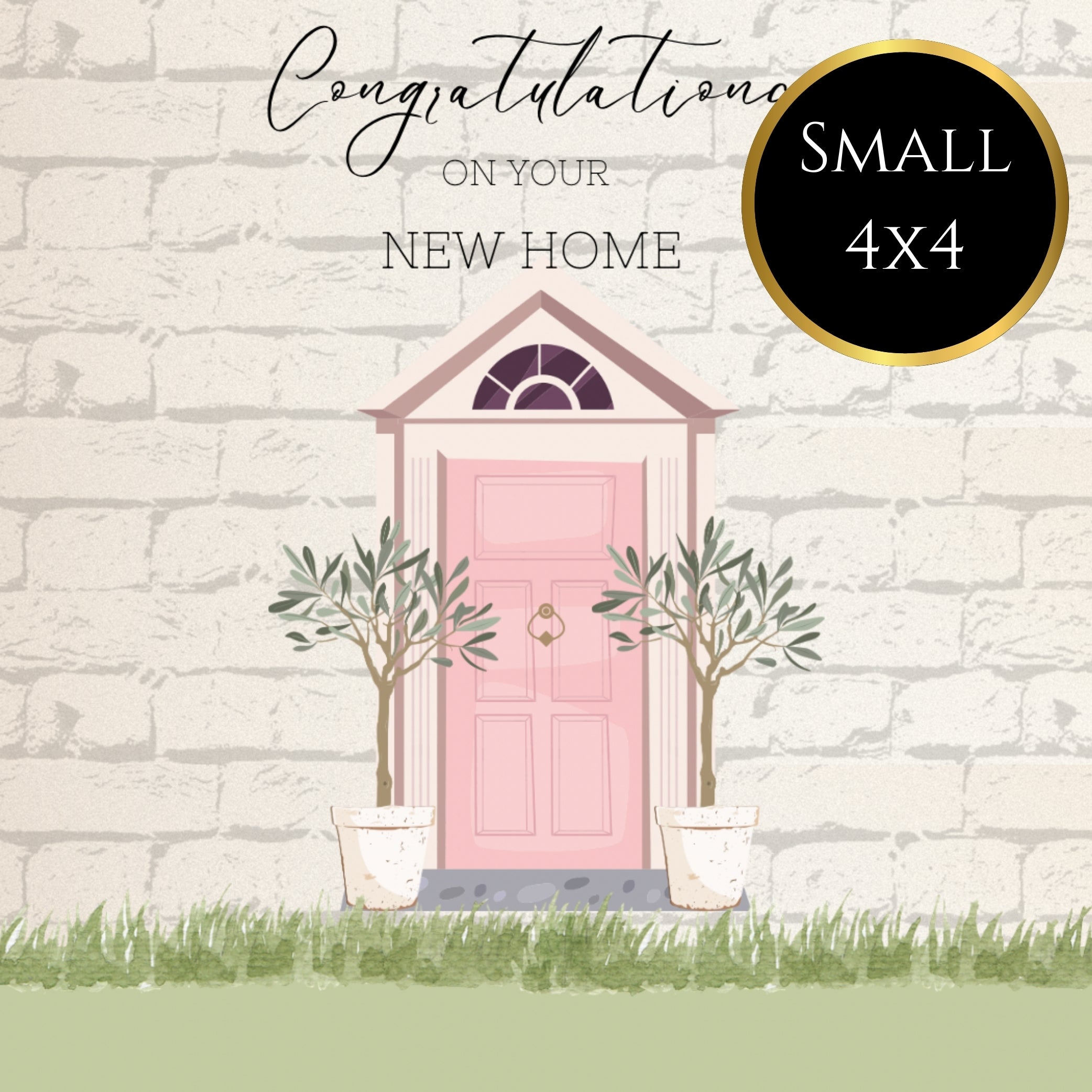 4x4 wine label pink door new home first home- wine label
