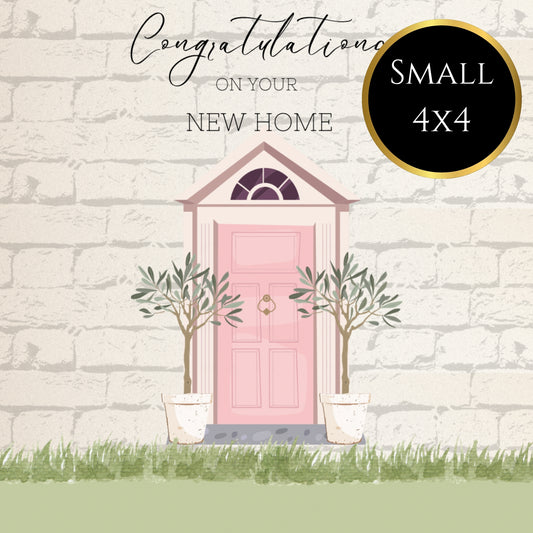 4x4 wine label pink door new home first home- wine label