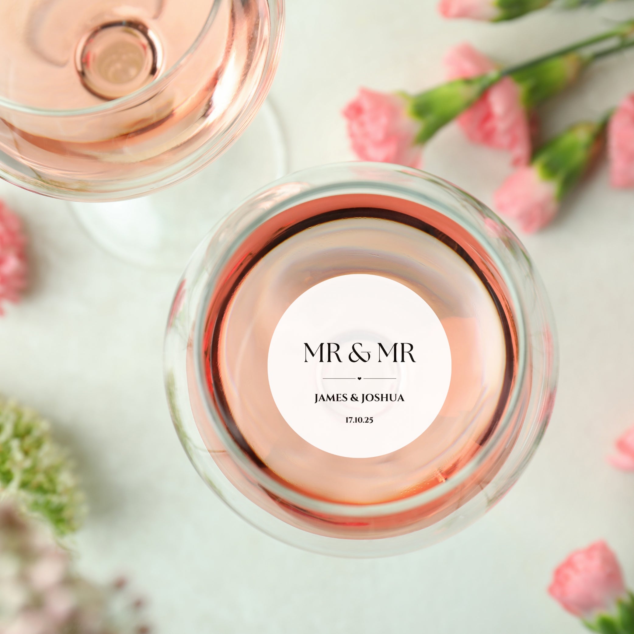 ‘Mr & Mr’ Wedding ’ Edible Drink Toppers