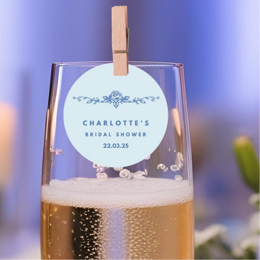 ‘A Little Something Blue’ Bridal Shower Edible Drink Toppers