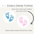 Load image into Gallery viewer, Blue or Pink! What Do You Think? Gender Reveal/ Baby Shower Game -Edible Drink Toppers
