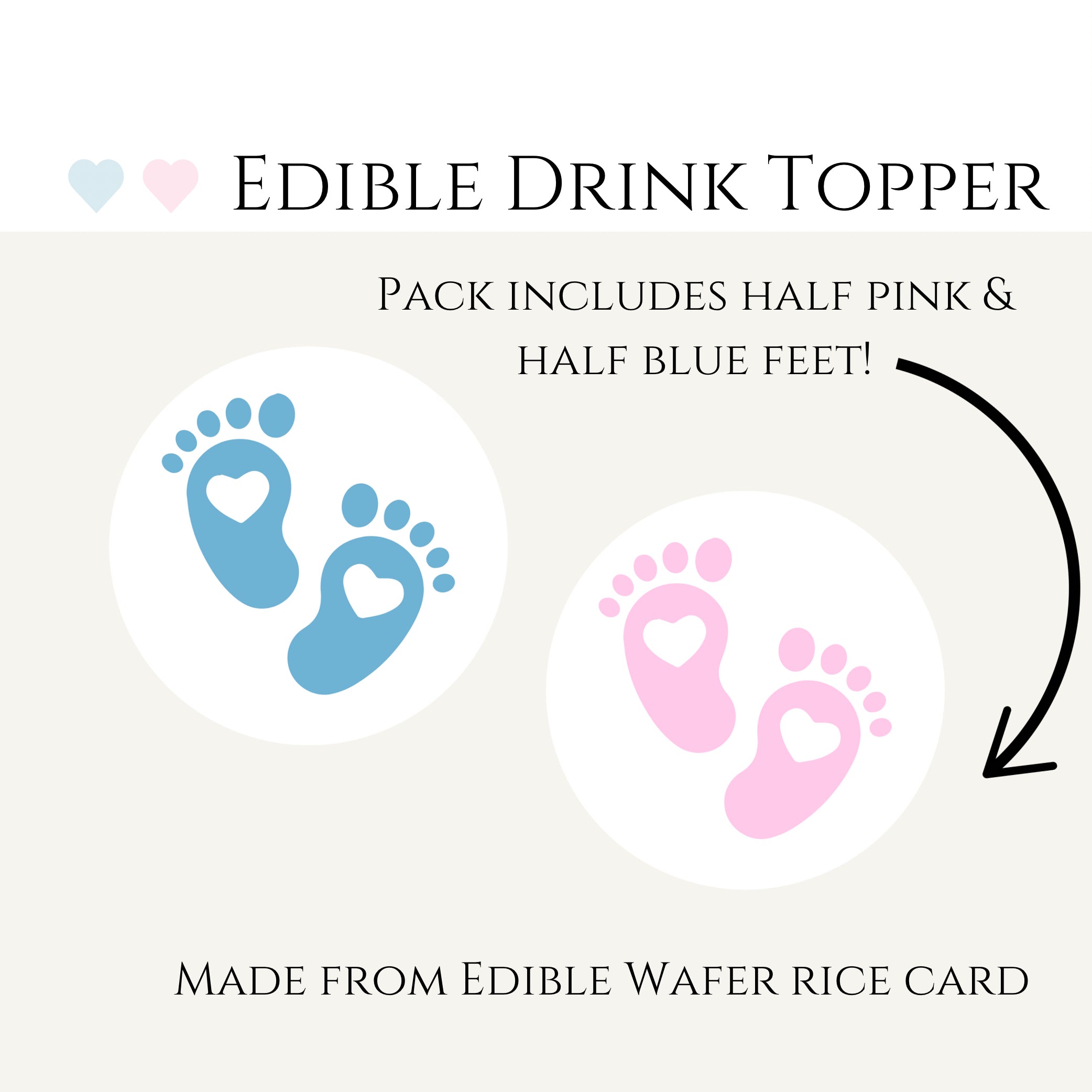 Blue or Pink! What Do You Think? Gender Reveal/ Baby Shower Game -Edible Drink Toppers