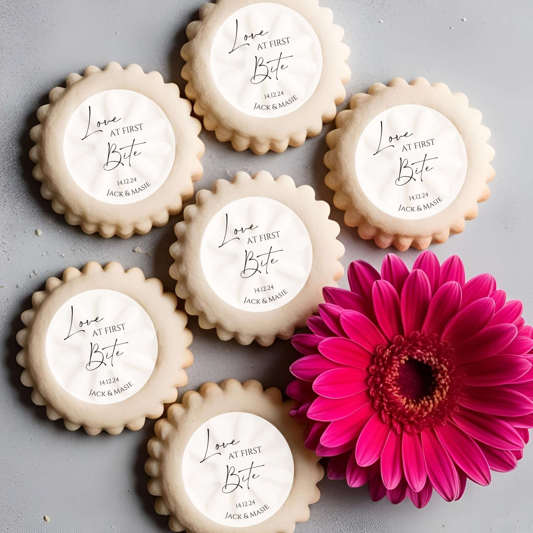 Wafer edible toppers on bisuits