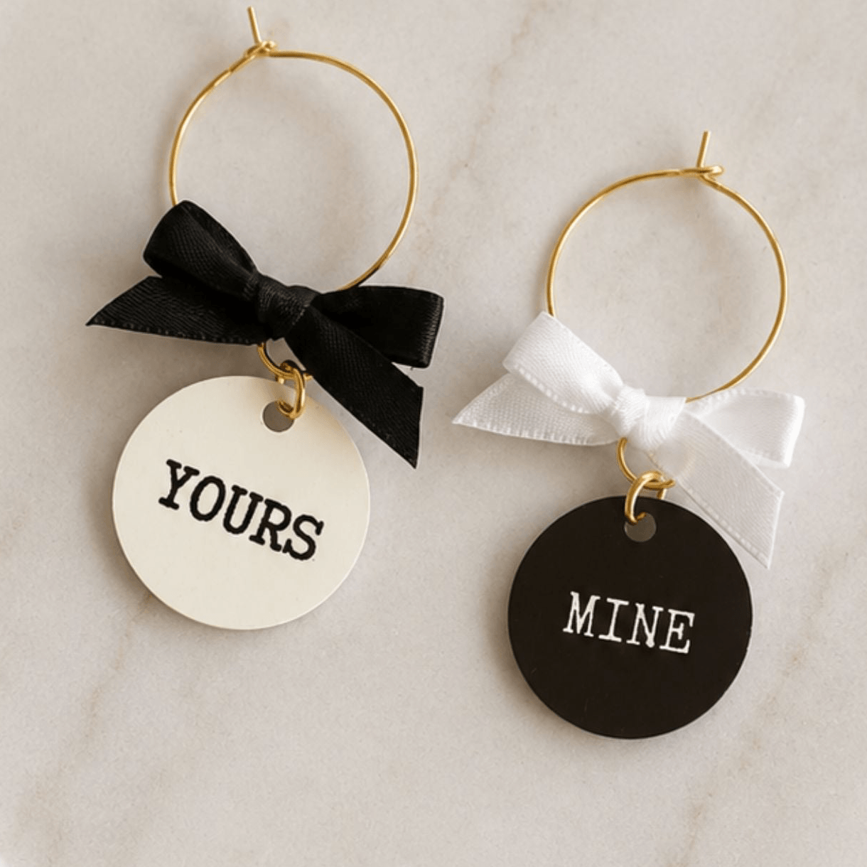 Yours & Mine Drink Glass Wine Charms-Duo