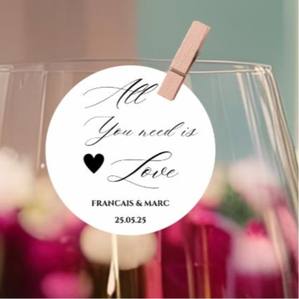 ‘All You Need Is Love’ Wedding Edible Drink Toppers